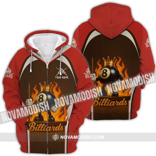 Unisex Shirt - Custom Fire Billiard Shirt Zipper Hoodie / S T-shirt