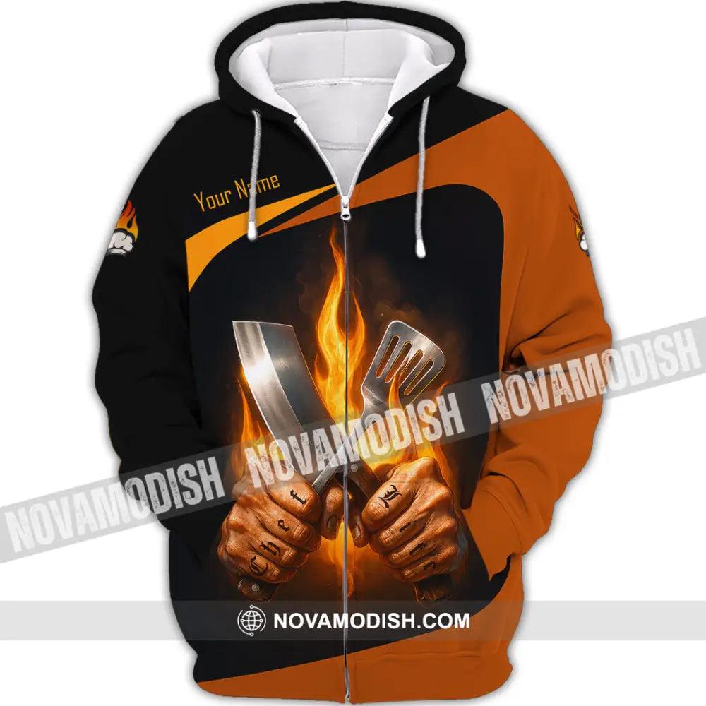 Unisex Shirt - Custom Fire Master Chef Shirt Zipper Hoodie / S T-shirt