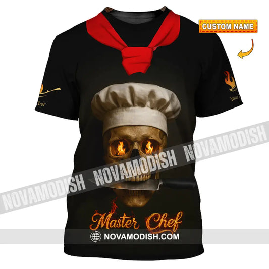 Unisex Shirt - Custom Fire Skullcap Master Chef Shirt T-shirt