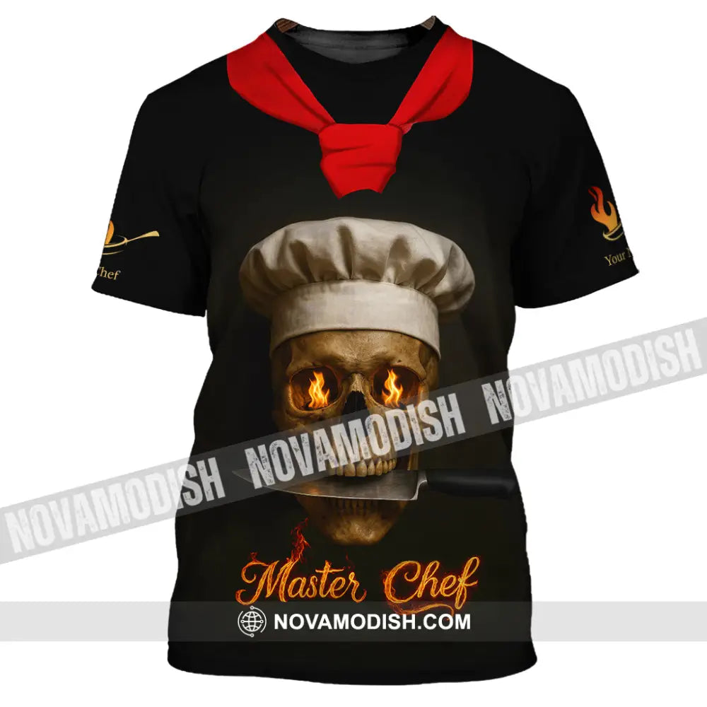 Unisex Shirt - Custom Fire Skullcap Master Chef Shirt T-Shirt / S T-shirt