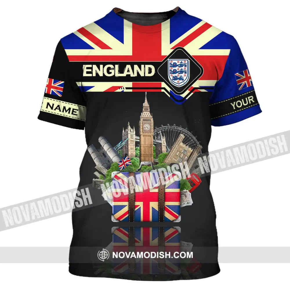 Unisex Shirt - Custom Football Name T-Shirt England Tourist Destinations Shirt T-shirt
