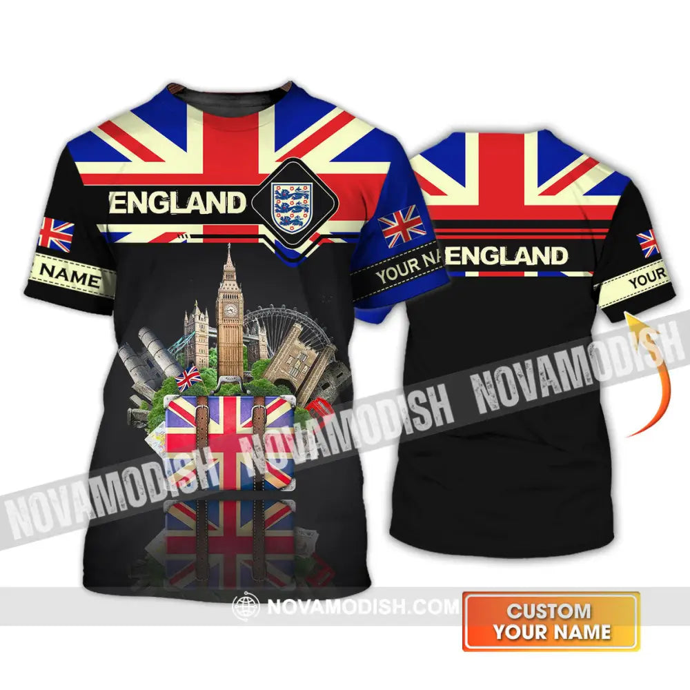 Unisex Shirt - Custom Football Name T-Shirt England Tourist Destinations Shirt T-shirt