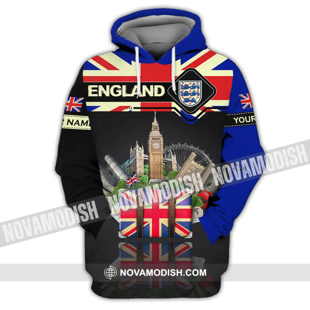 Unisex Shirt - Custom Football Name T-Shirt England Tourist Destinations Shirt Hoodie / S T-shirt
