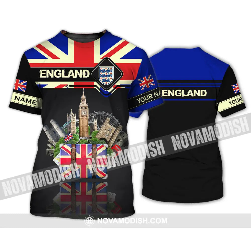Unisex Shirt - Custom Football Name T-Shirt England Tourist Destinations Shirt T-Shirt / S T-shirt