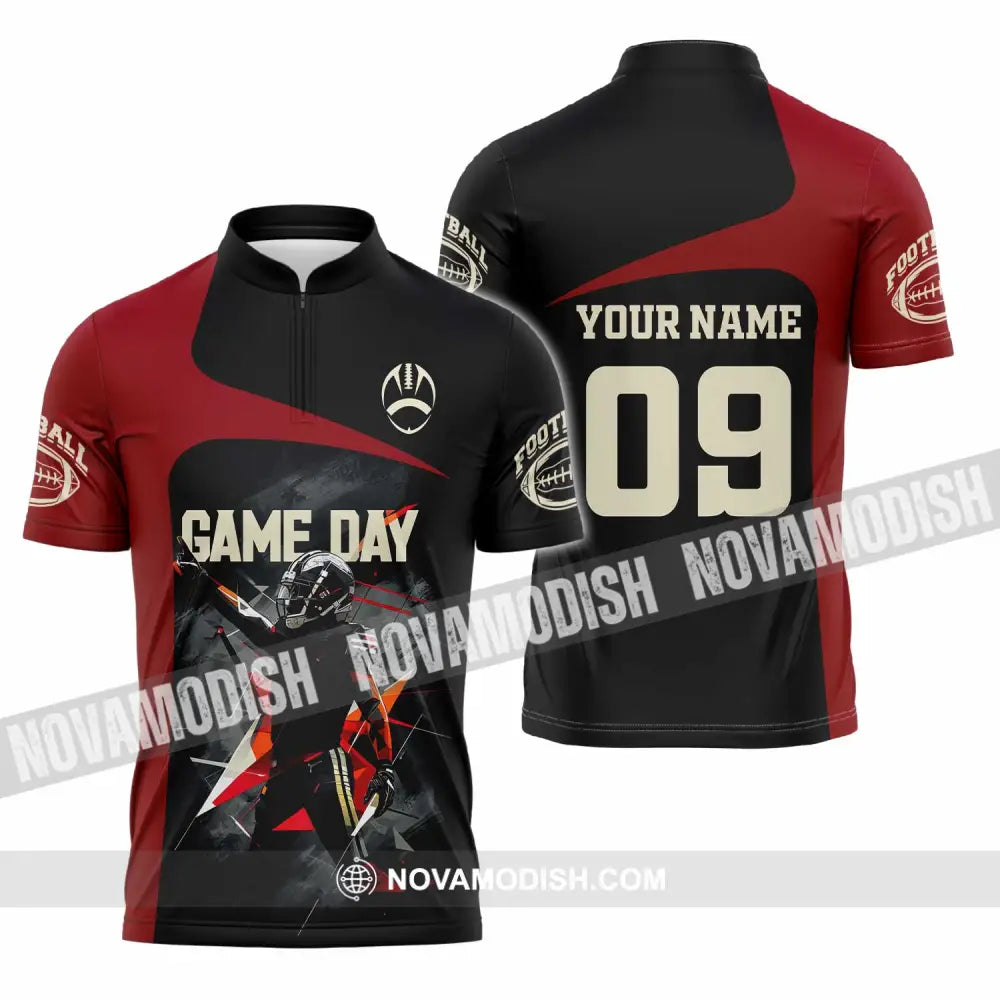 Unisex Shirt - Custom Gameday Football Shirt Zipper Polo Shirt / S T-shirt