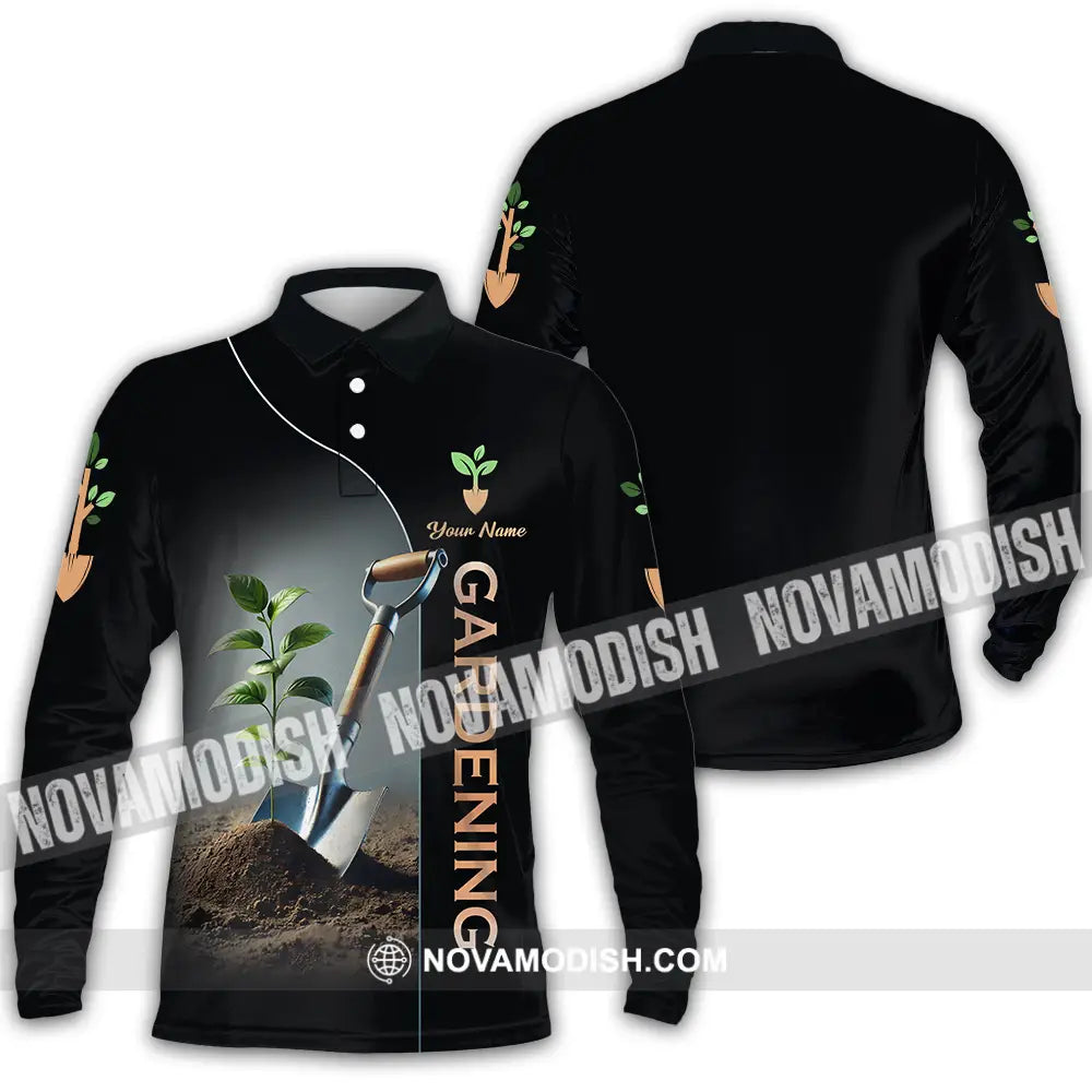 Unisex Shirt - Custom Gardening Shirt Long Sleeve Polo / S T-shirt