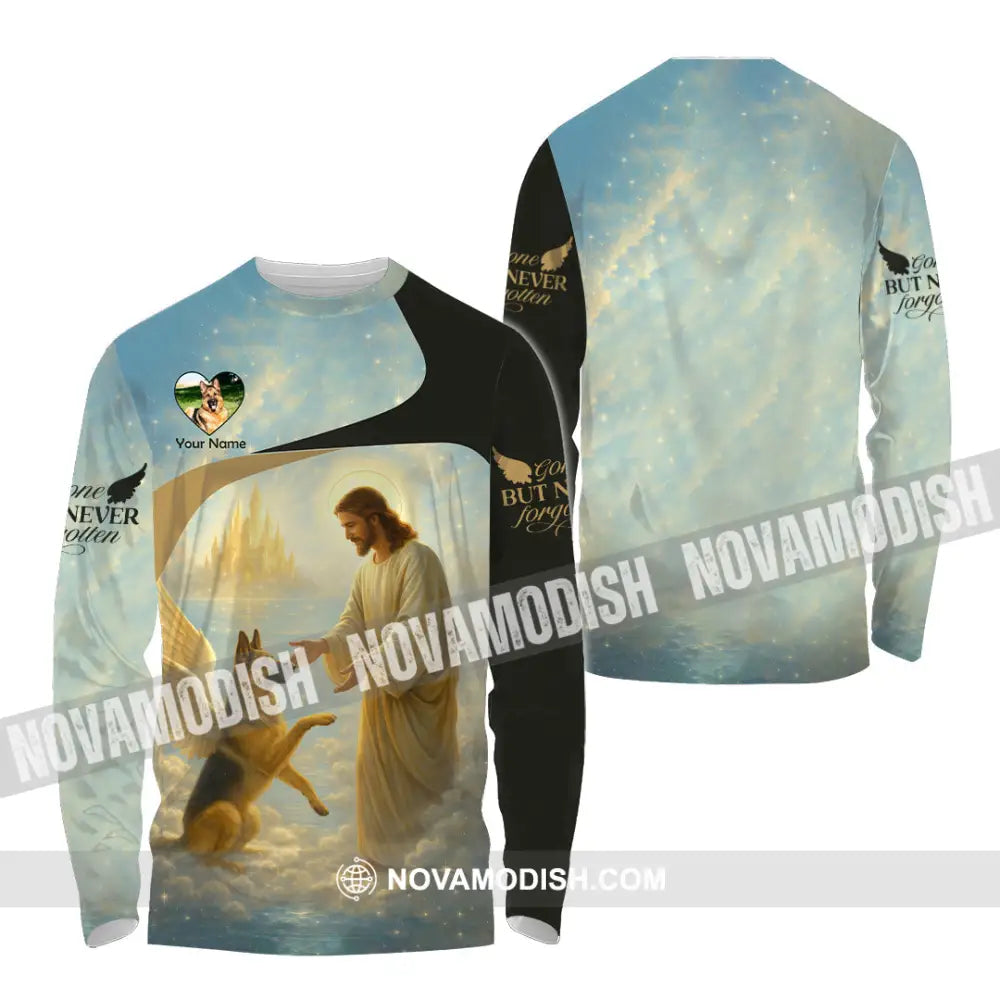 Unisex Shirt - Custom German Shepherd Gone But Never Forgotten Shirt Long Sleeve Shirt / S T-shirt