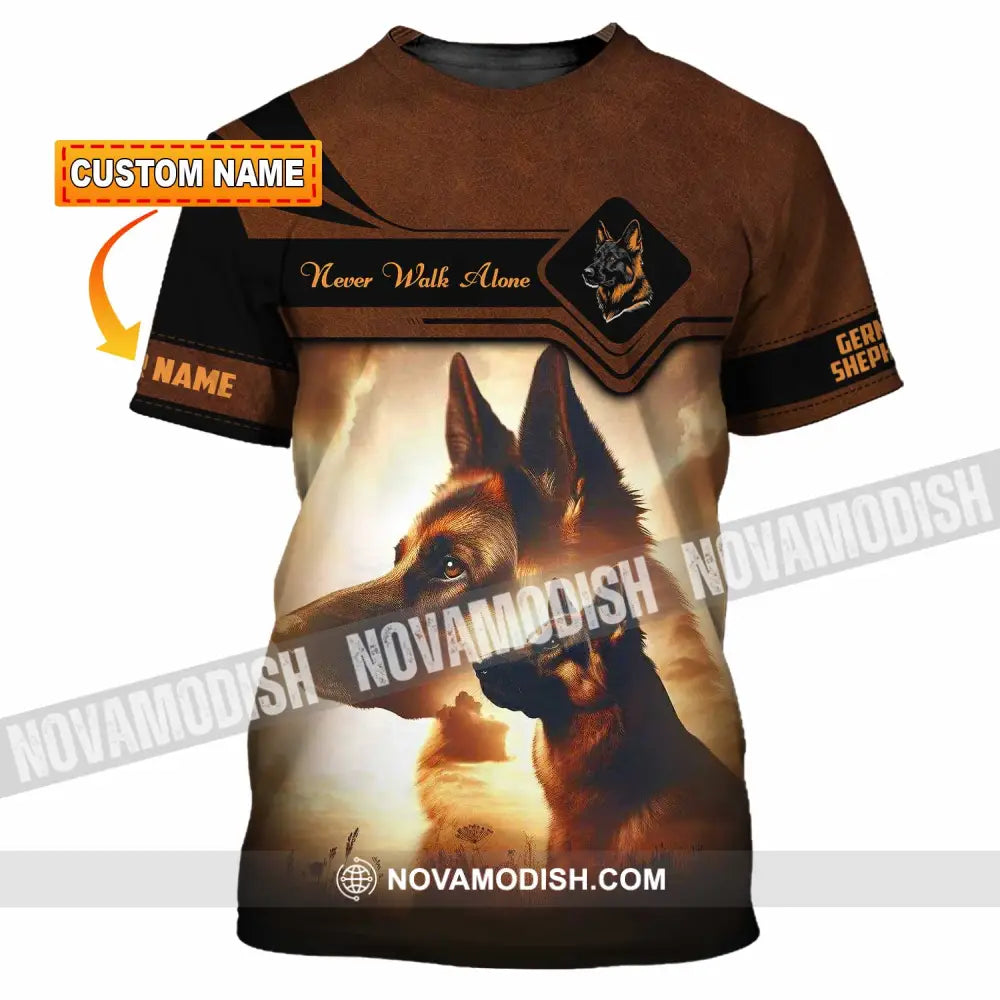 Unisex Shirt - Custom German Shepherd Never Walk Alone Shirt T-shirt