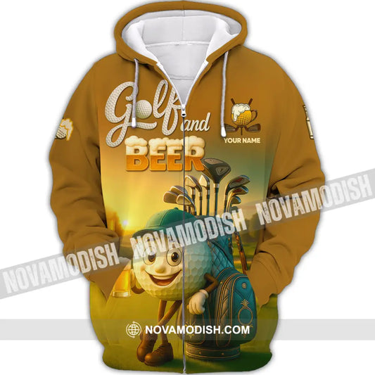 Unisex Shirt - Custom Golf And Beer That Is Why I am Here Shirt Zipper Hoodie / S T-shirt
