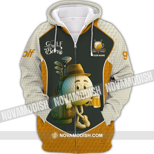 Unisex Shirt - Custom Golf And Beer That Is Why I am Here Shirt Zipper Hoodie / S T-shirt