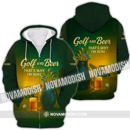Unisex Shirt - Custom Golf And Beer Shirt Zipper Hoodie / S T-shirt