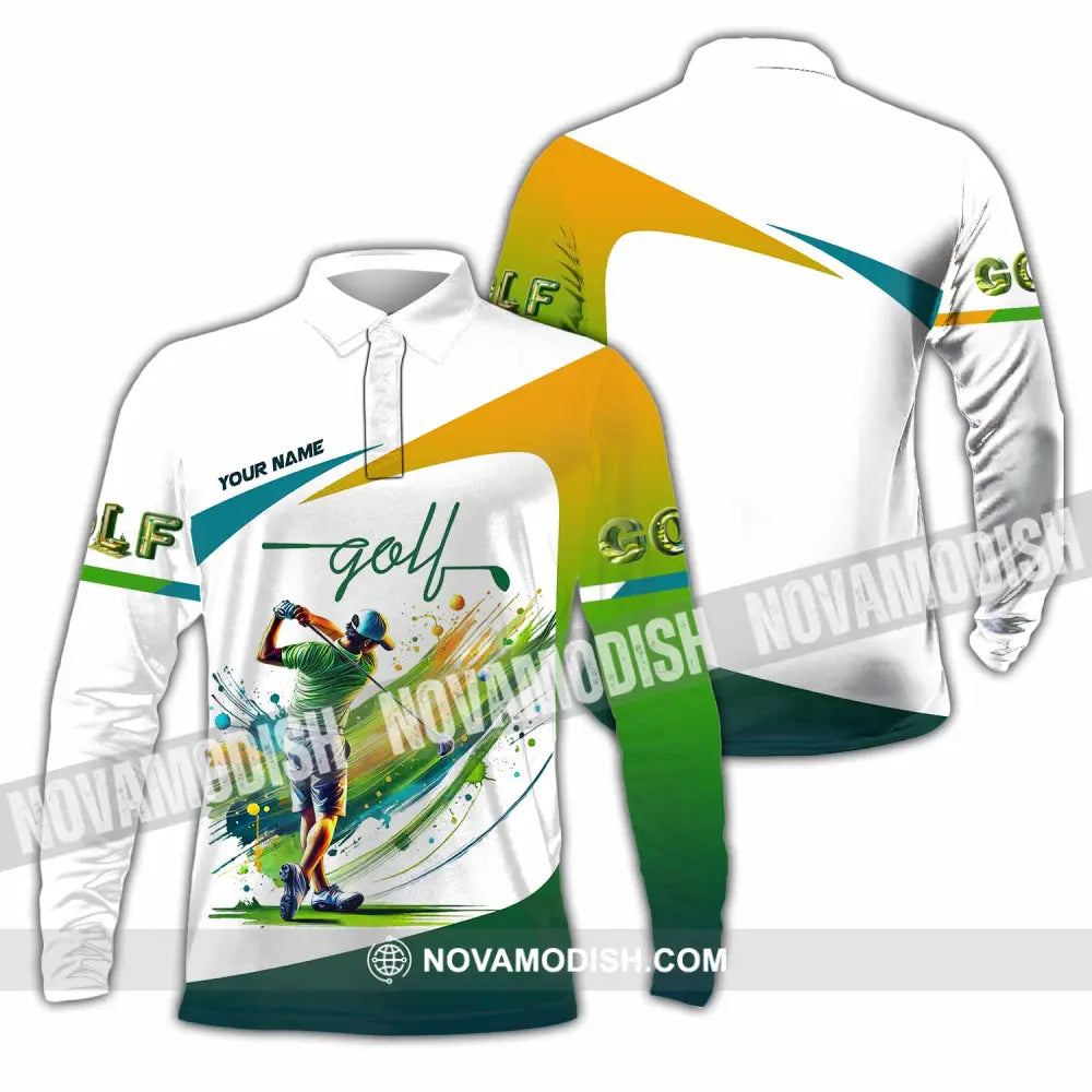 Unisex Shirt - Custom Golf Player Shirt Long Sleeve Polo / S T-shirt