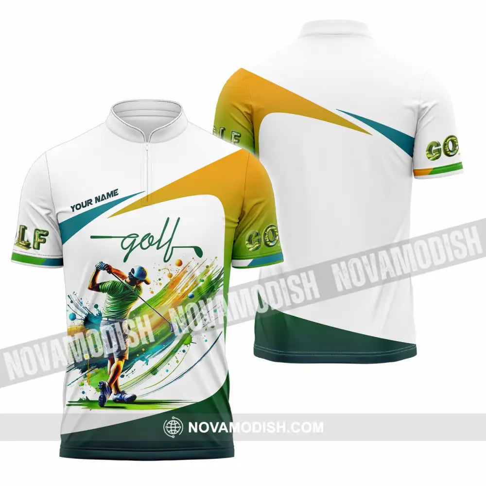 Unisex Shirt - Custom Golf Player Shirt Zipper Polo Shirt / S T-shirt