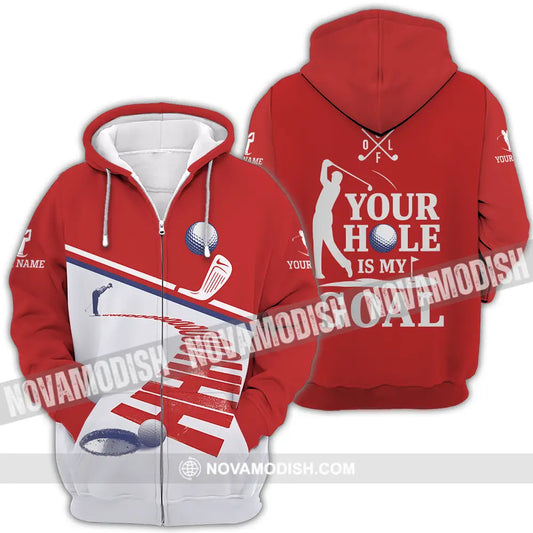 Unisex Shirt - Custom Golf Your Hole Is My Goal Shirt Zipper Hoodie / S T-shirt