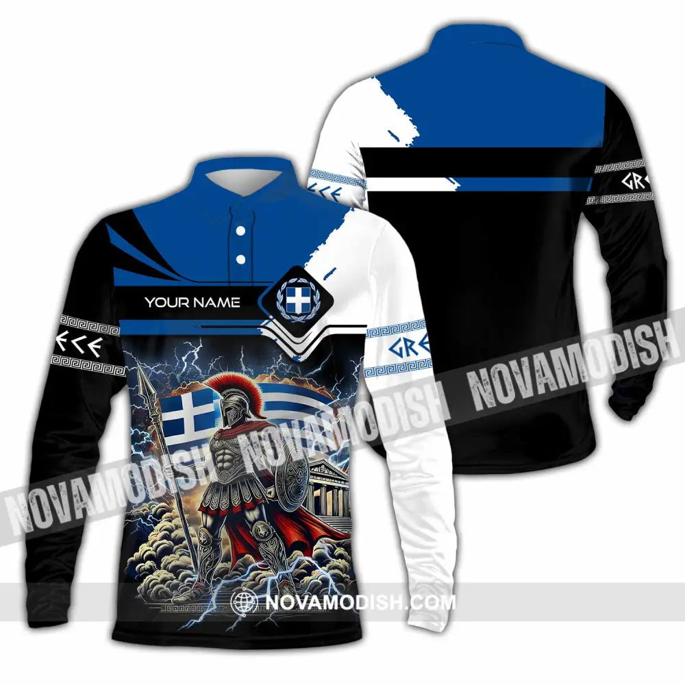 Unisex Shirt - Custom Greece Shirt Long Sleeve Polo / S T-shirt
