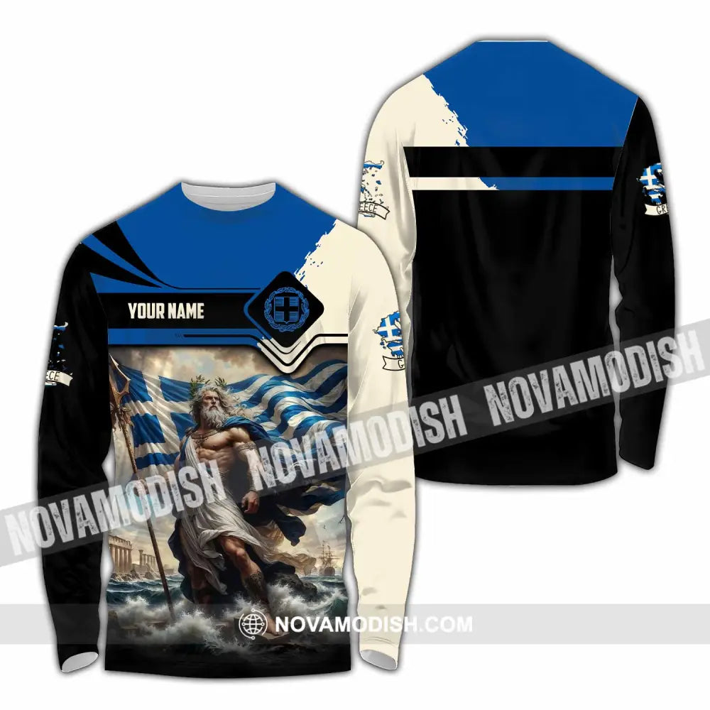 Unisex Shirt - Custom Greece Shirt Long Sleeve Shirt / S T-shirt