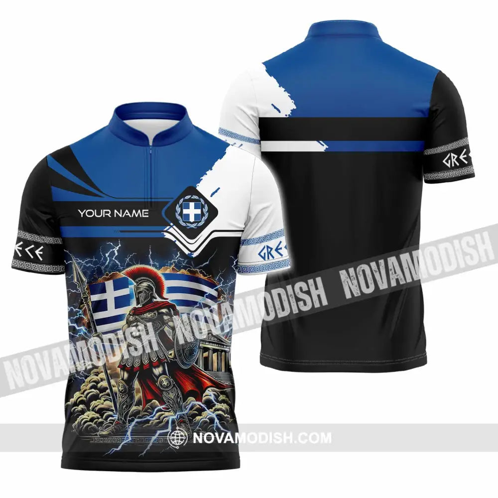 Unisex Shirt - Custom Greece Shirt Zipper Polo Shirt / S T-shirt