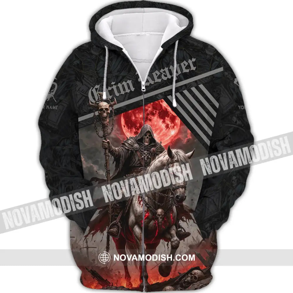 Unisex Shirt - Custom Grim Reaper Shirt Zipper Hoodie / S T-shirt