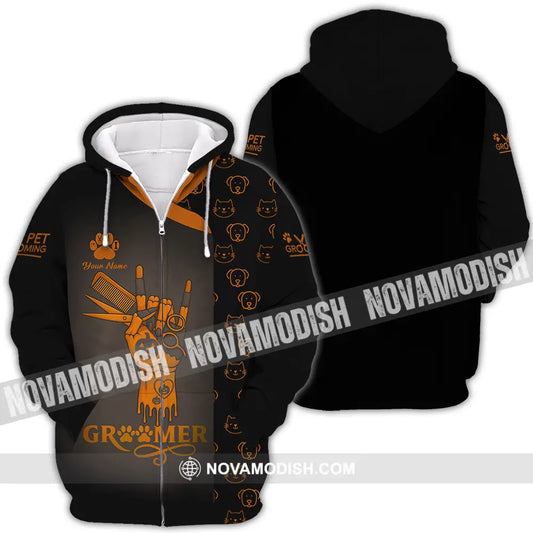 Unisex Shirt - Custom Groomer Shirt Zipper Hoodie / S T-shirt