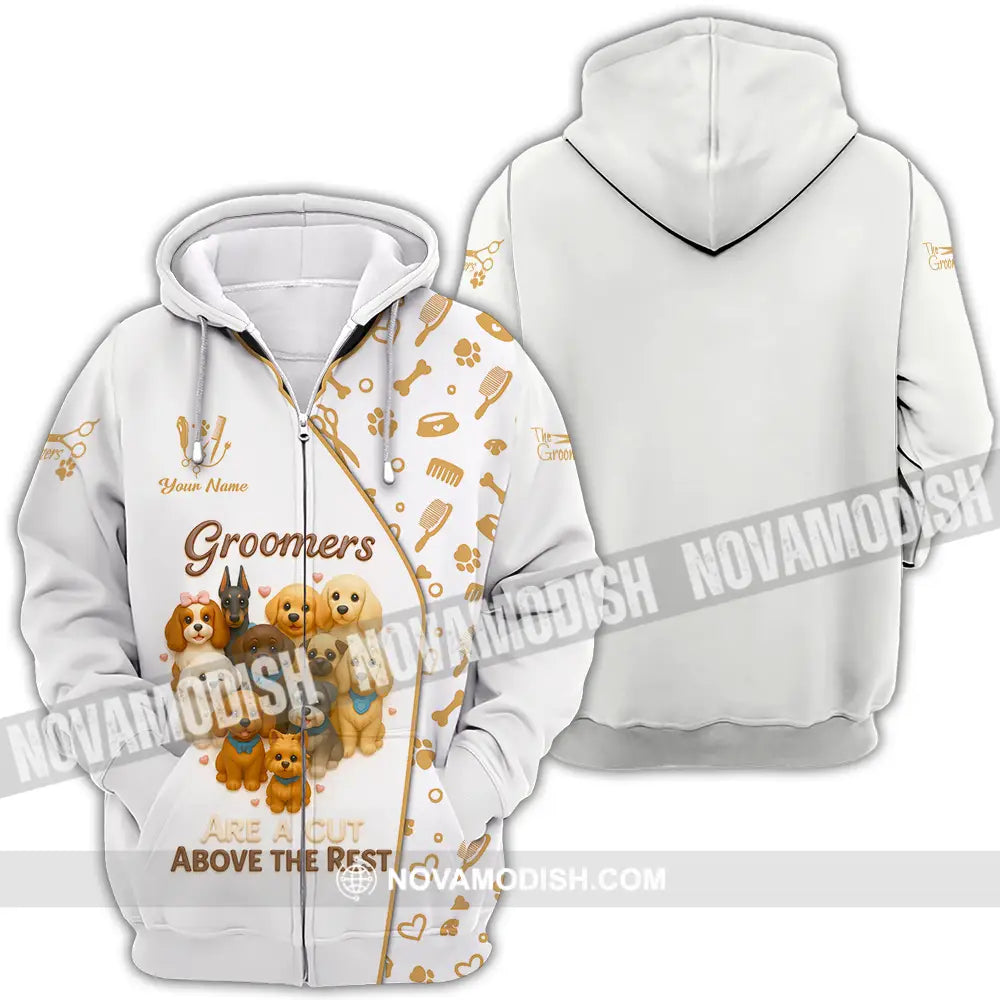 Unisex Shirt - Custom Groomers Are A Cut Above The Rest Shirt Zipper Hoodie / S T-shirt