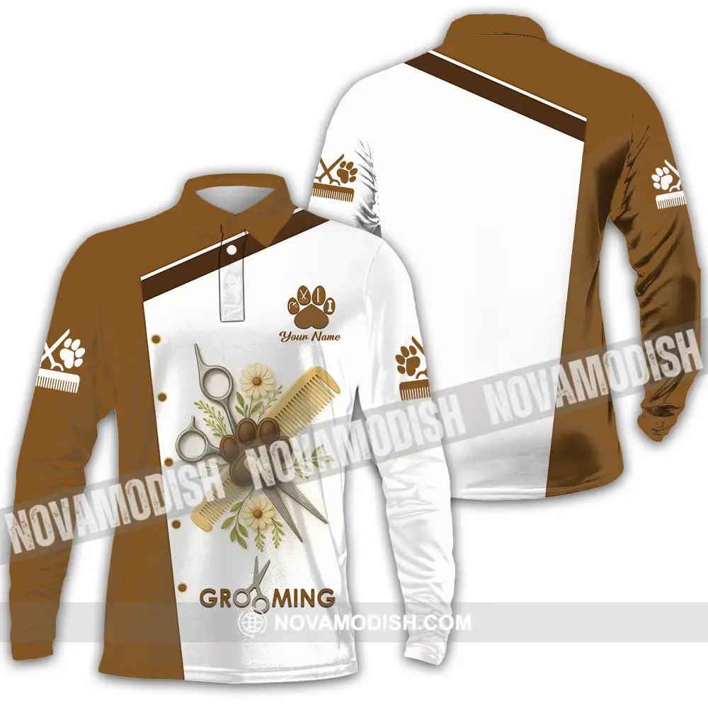 Unisex Shirt - Custom Grooming Shirt Long Sleeve Polo / S T-shirt