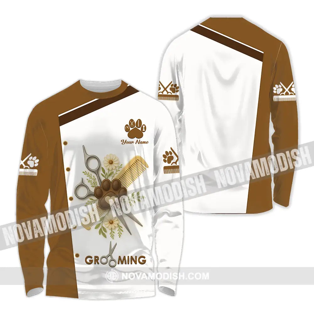 Unisex Shirt - Custom Grooming Shirt Long Sleeve Shirt / S T-shirt