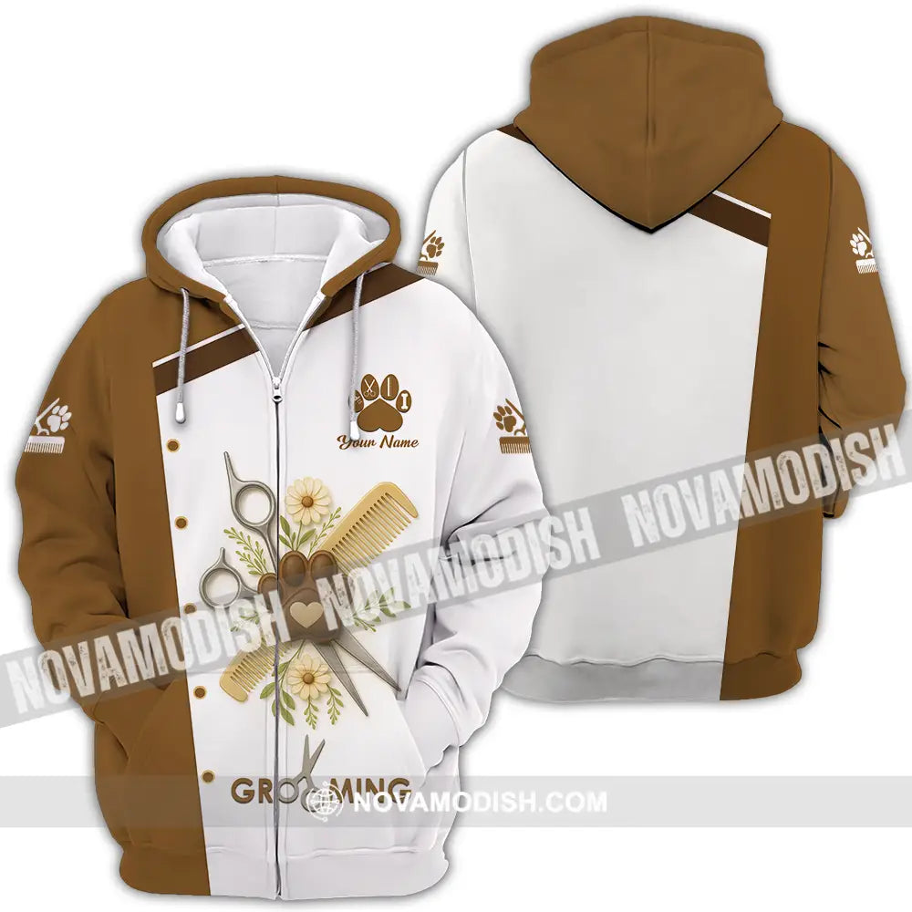 Unisex Shirt - Custom Grooming Shirt Zipper Hoodie / S T-shirt