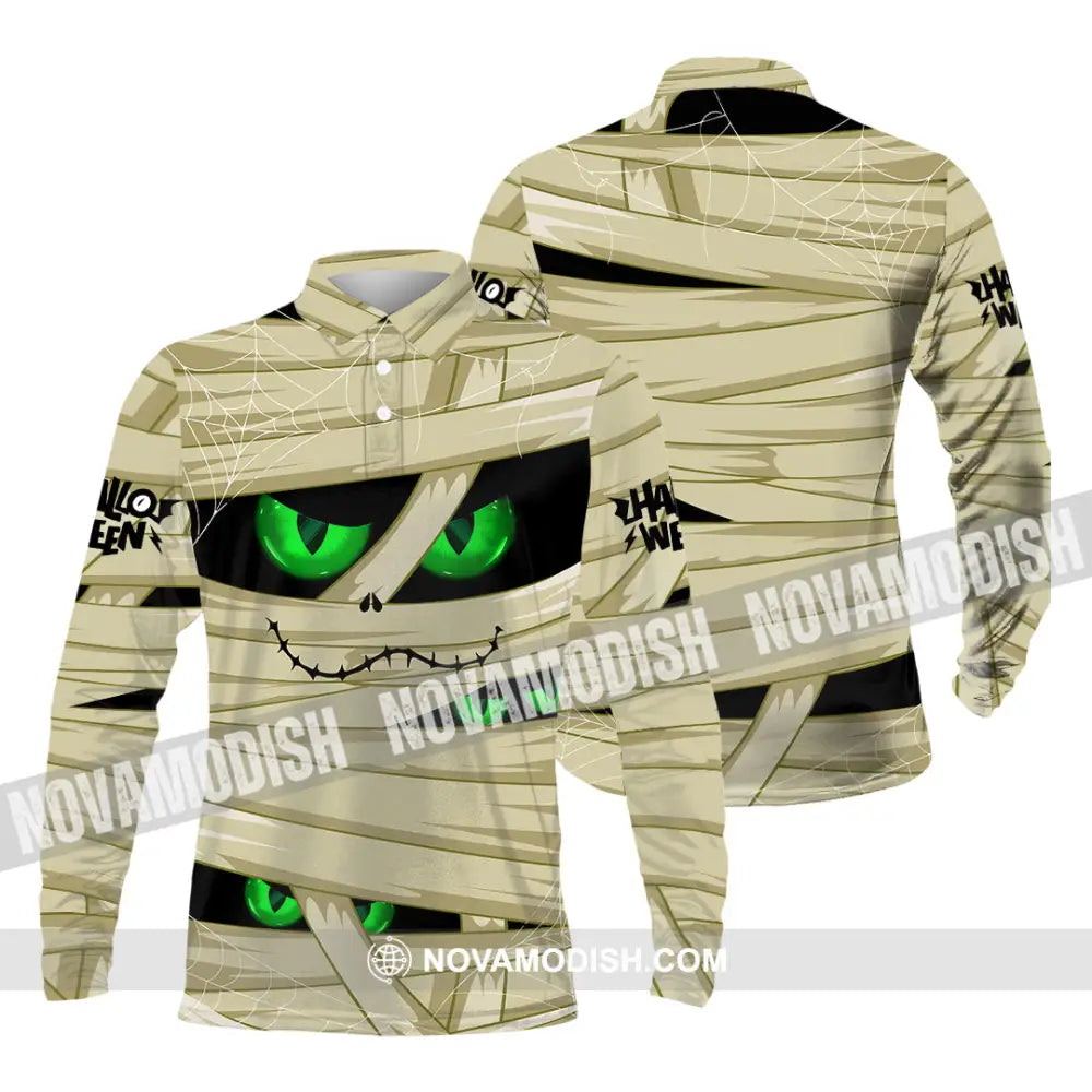 Unisex Shirt - Custom Halloween Design Shirt Long Sleeve Polo / S T-shirt