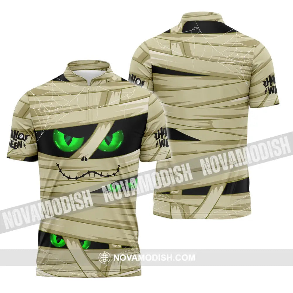 Unisex Shirt - Custom Halloween Design Shirt Zipper Polo Shirt / S T-shirt