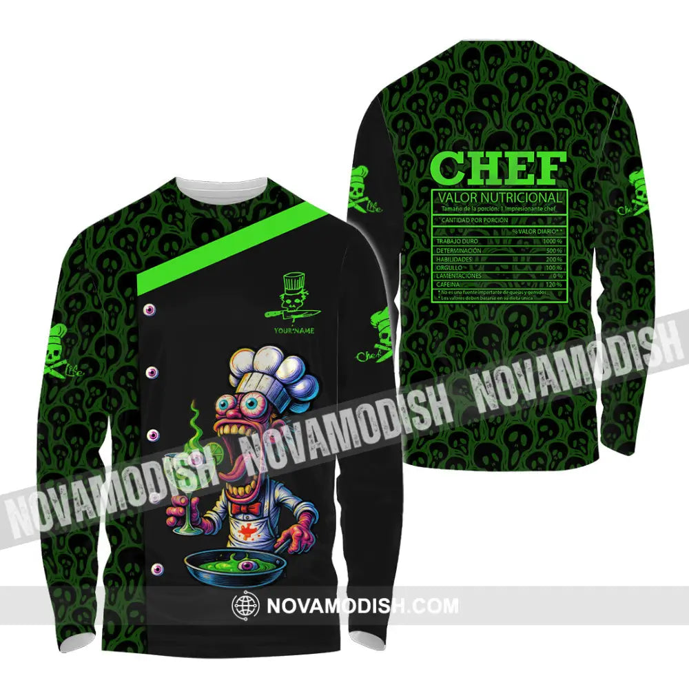 Unisex Shirt - Custom Halloween Master Chef Shirt Long Sleeve Shirt / S T-shirt