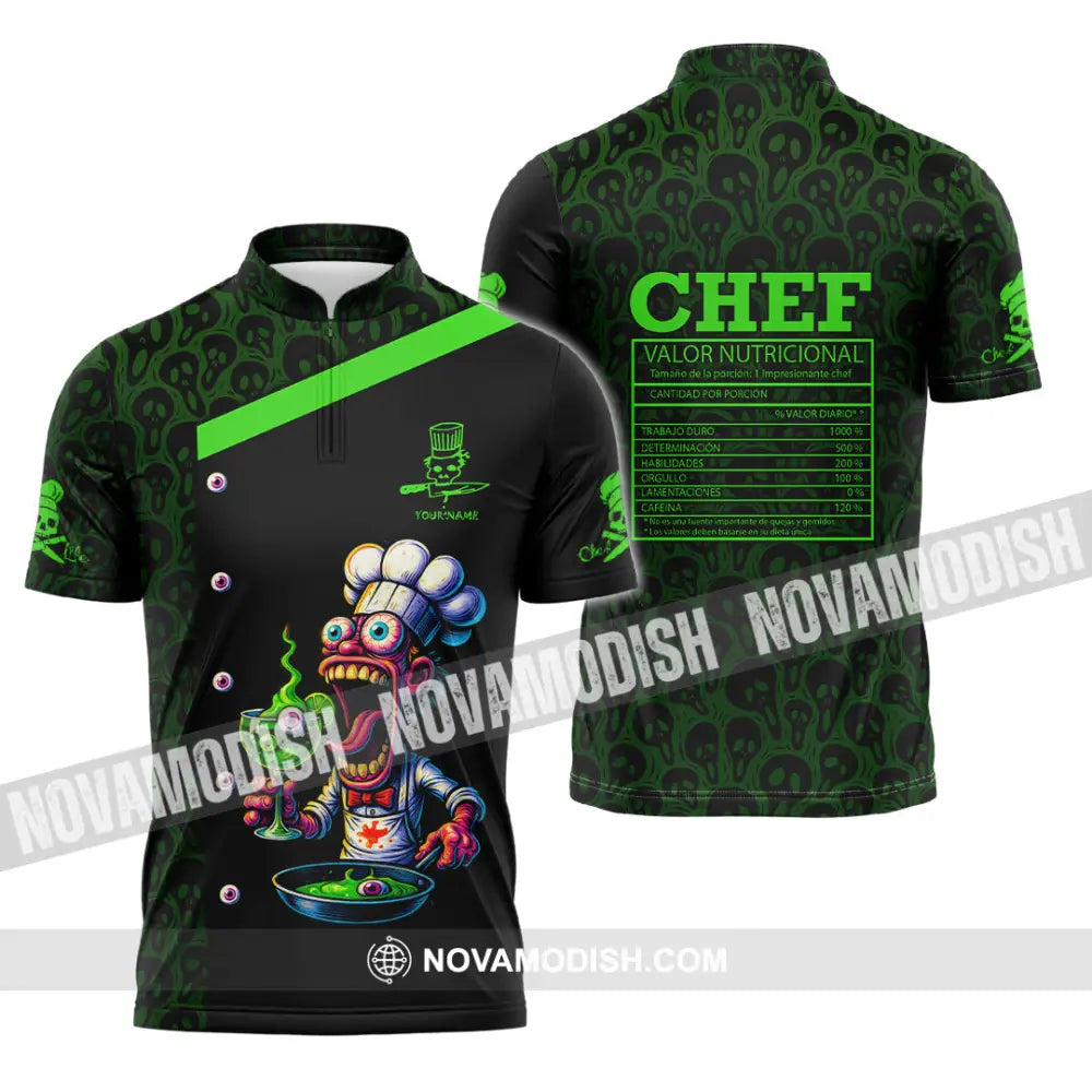 Unisex Shirt - Custom Halloween Master Chef Shirt Zipper Polo Shirt / S T-shirt