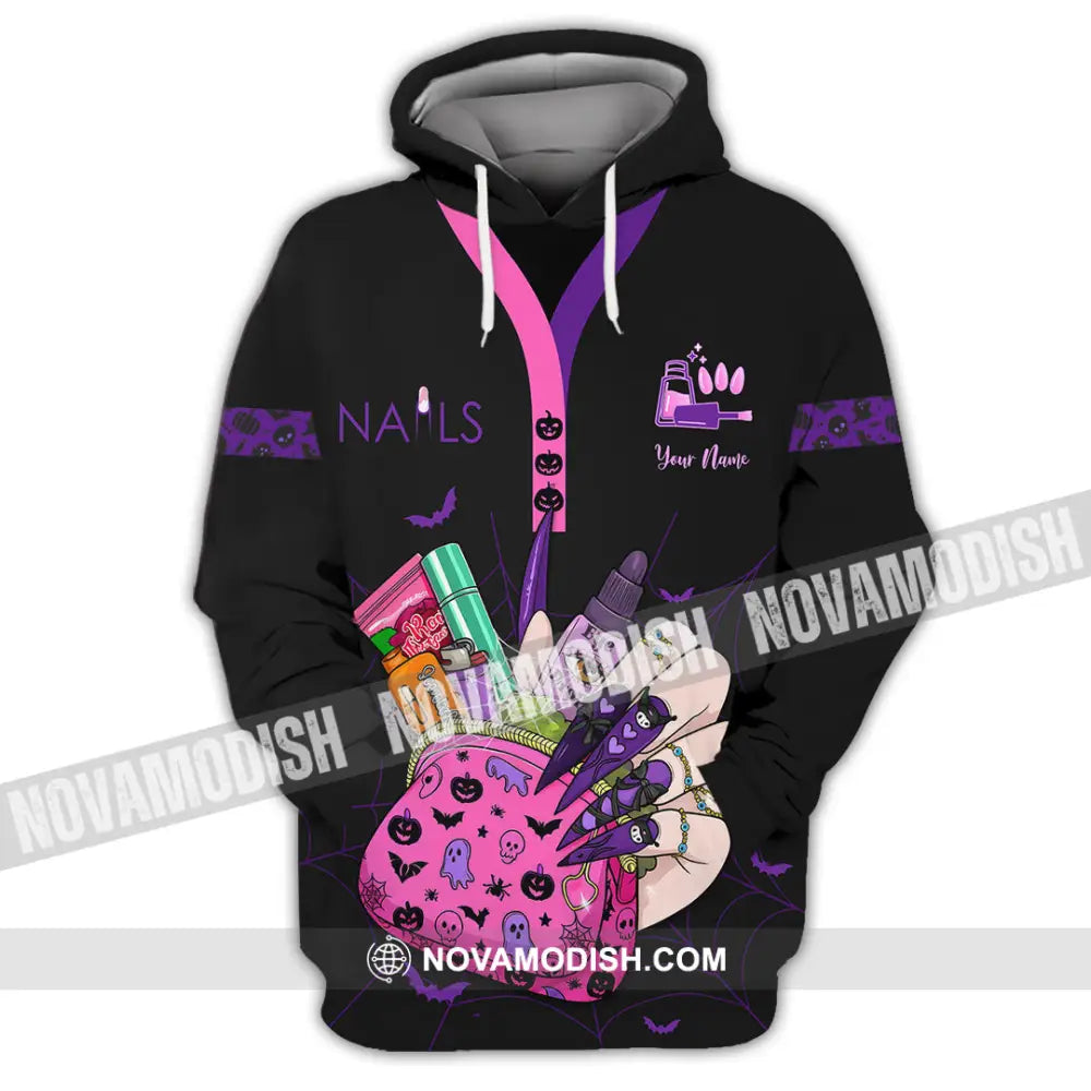 Unisex Shirt - Custom Halloween Nails Artist Shirt Hoodie / S T-shirt
