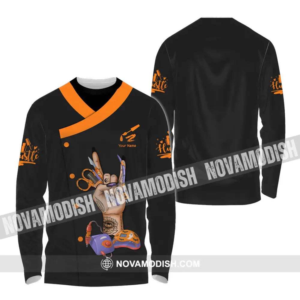 Unisex Shirt - Custom Halloween Nails Artist Shirt Long Sleeve Shirt / S T-shirt