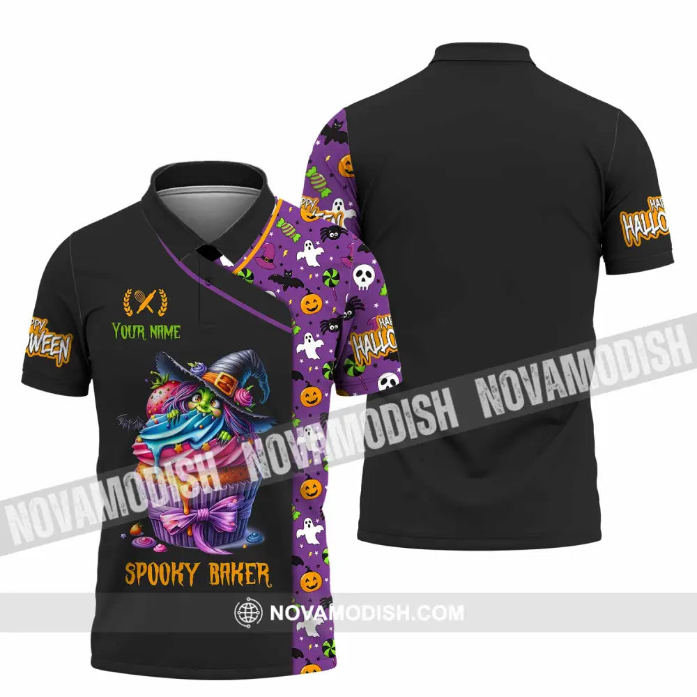 Unisex Shirt - Custom Halloween Spooky Baker Shirt Polo Shirt / S T-shirt