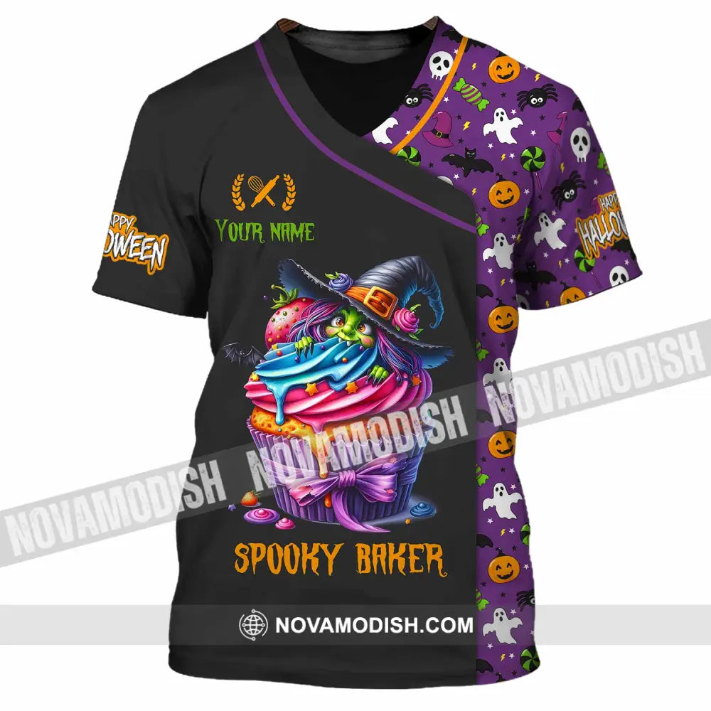 Unisex Shirt - Custom Halloween Spooky Baker Shirt T-Shirt / S T-shirt