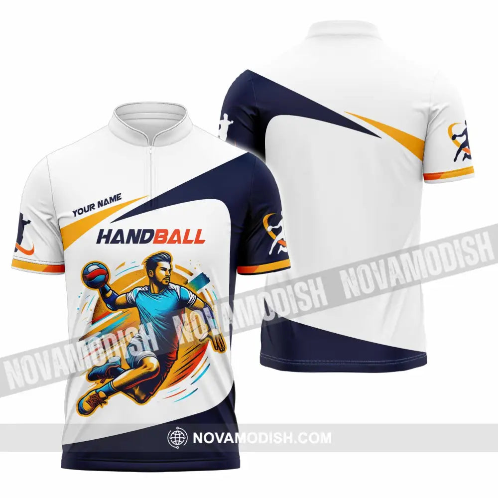 Unisex Shirt - Custom Handball Shirt Zipper Polo Shirt / S T-shirt