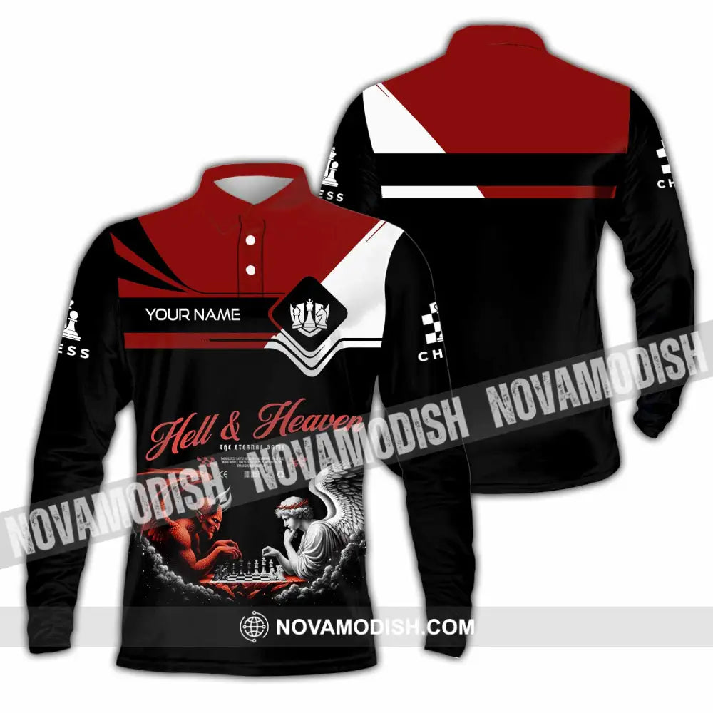 Unisex Shirt - Custom Hell And Heaven Shirt Long Sleeve Polo / S T-shirt