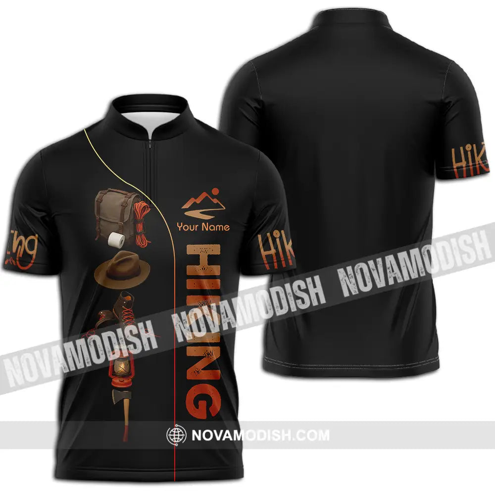 Unisex Shirt - Custom Hiking Lover Shirt Zipper Polo Shirt / S T-shirt