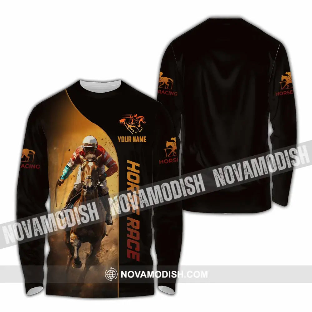 Unisex Shirt - Custom Horse Race Shirt Long Sleeve Shirt / S T-shirt