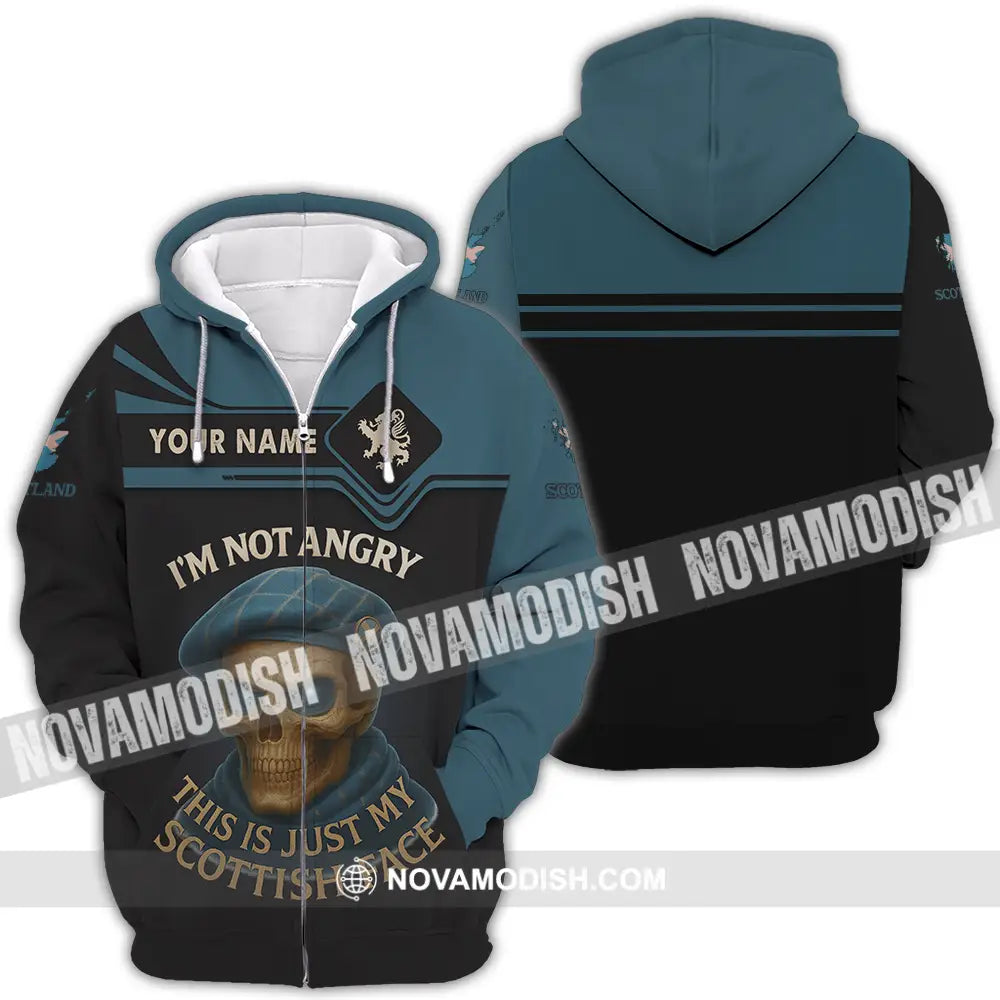 Unisex Shirt - Custom I’m Not Angry This Is Just My Scottish Face Shirt Zipper Hoodie / S T-shirt