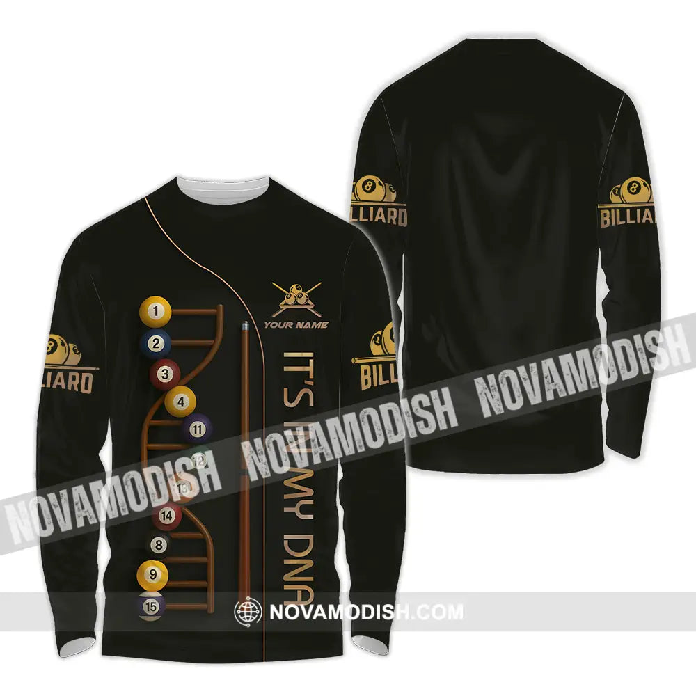 Unisex Shirt - Custom In My DNA Billiard Shirt Long Sleeve Shirt / S T-shirt