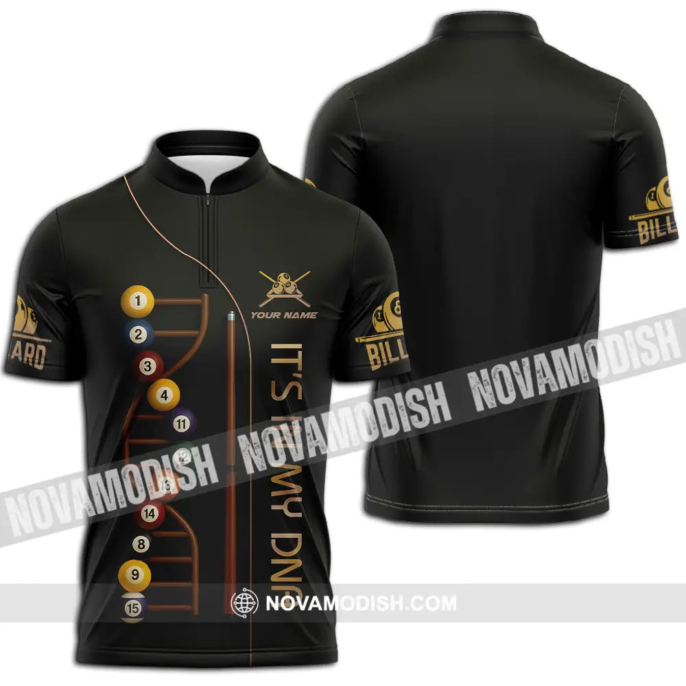 Unisex Shirt - Custom In My DNA Billiard Shirt Zipper Polo Shirt / S T-shirt