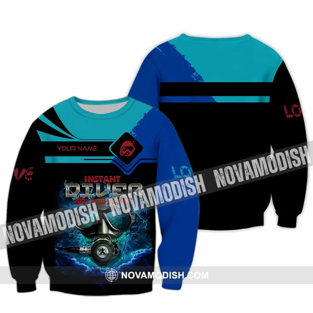 Unisex Shirt - Custom Instant Diver Just Add Water Scuba Diving Diver Shirt Long Sleeve / S T-shirt