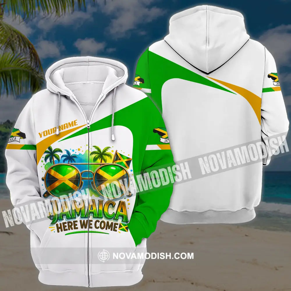 Unisex Shirt - Custom Jamaica Here We Come Shirt Zipper Hoodie / S T-shirt
