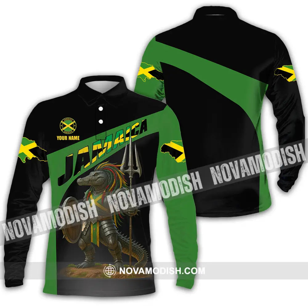Unisex Shirt - Custom Jamaica Shirt Long Sleeve Polo / S T-shirt