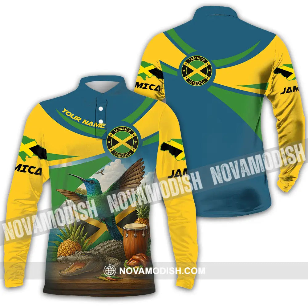Unisex Shirt - Custom Jamaica Shirt Long Sleeve Polo / S T-shirt