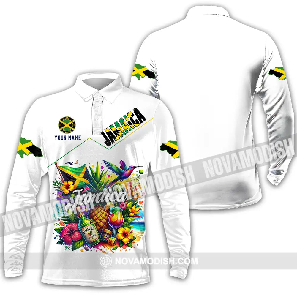Unisex Shirt - Custom Jamaica Shirt Long Sleeve Polo / S T-shirt