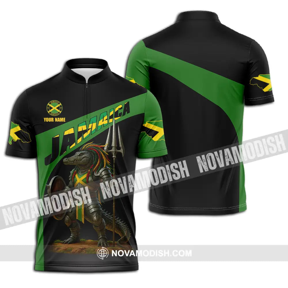 Unisex Shirt - Custom Jamaica Shirt Zipper Polo Shirt / S T-shirt