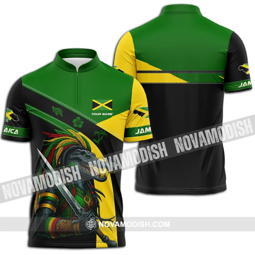 Unisex Shirt - Custom Jamaica Shirt Zipper Polo Shirt / S T-shirt