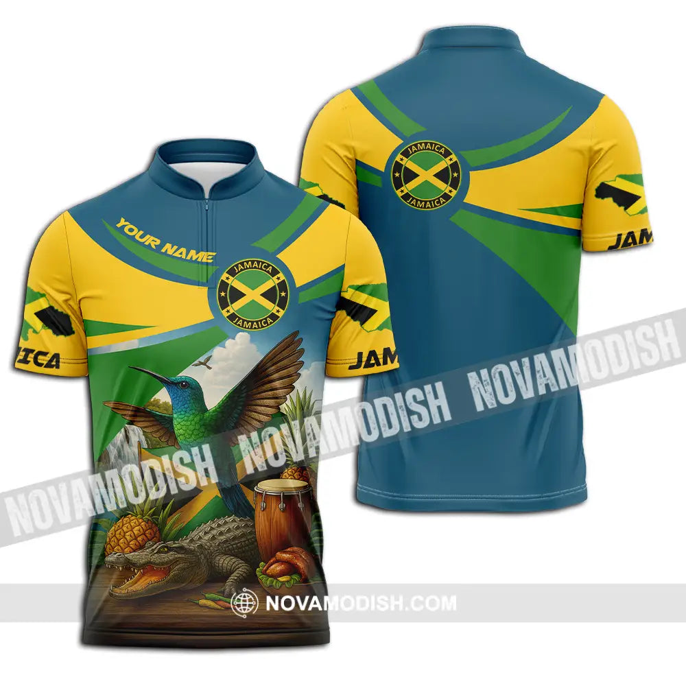 Unisex Shirt - Custom Jamaica Shirt Zipper Polo Shirt / S T-shirt